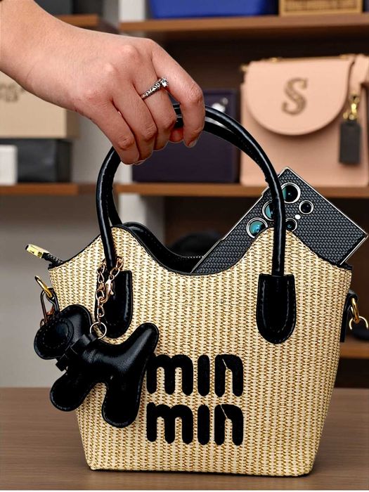 Yangi Min Min qizlar sumkasi – kuchukchali aksessuar bilan