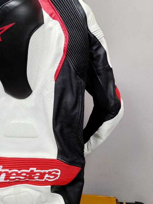 Кожен мото екип Alpinestars GP Pro white red 52