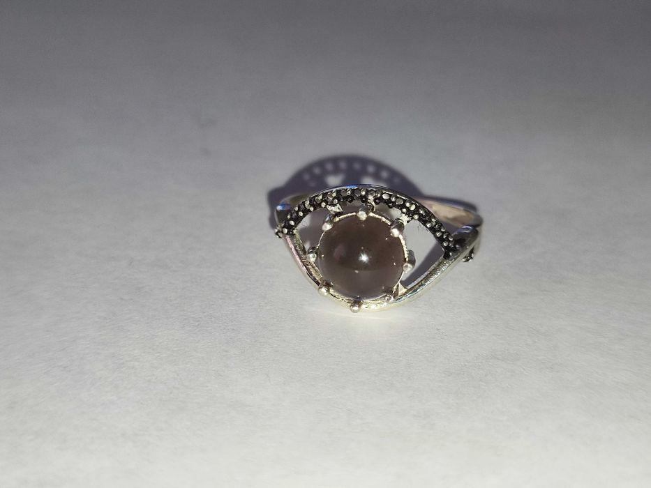 Колечко серебряное с камнем ОБСИДИАН