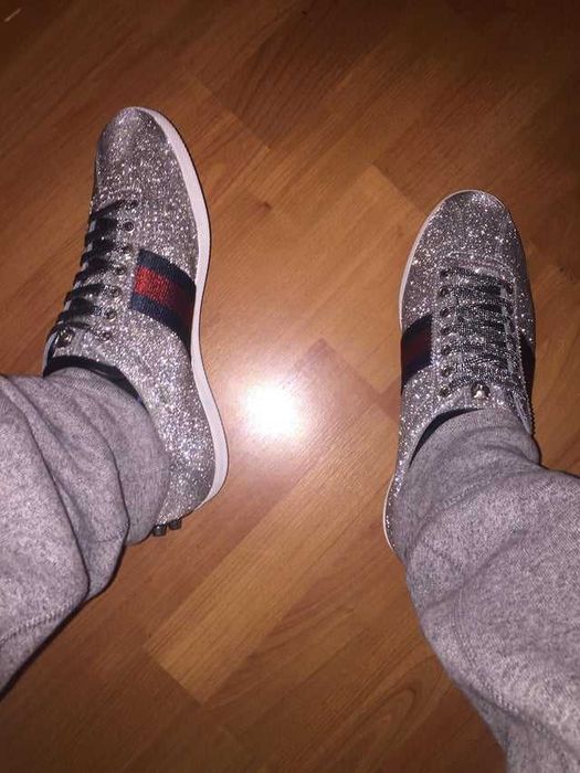 Мъжки обувки кецове GG Bambi Silver Glitter размер 45