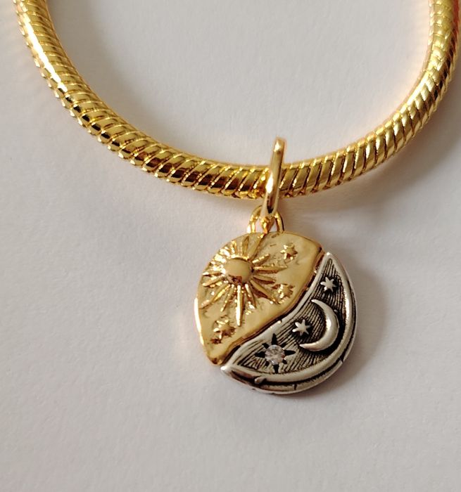 Pandantiv Pandora ME Soare și Luna Silver Gold S925 Ale