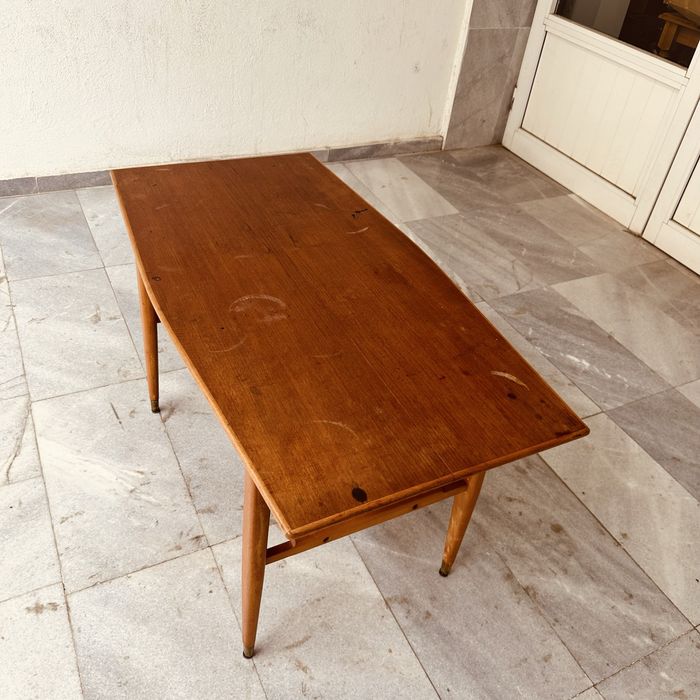 Скандинавска винтидж маса с повдигащ се плот – Mid-Century Modern