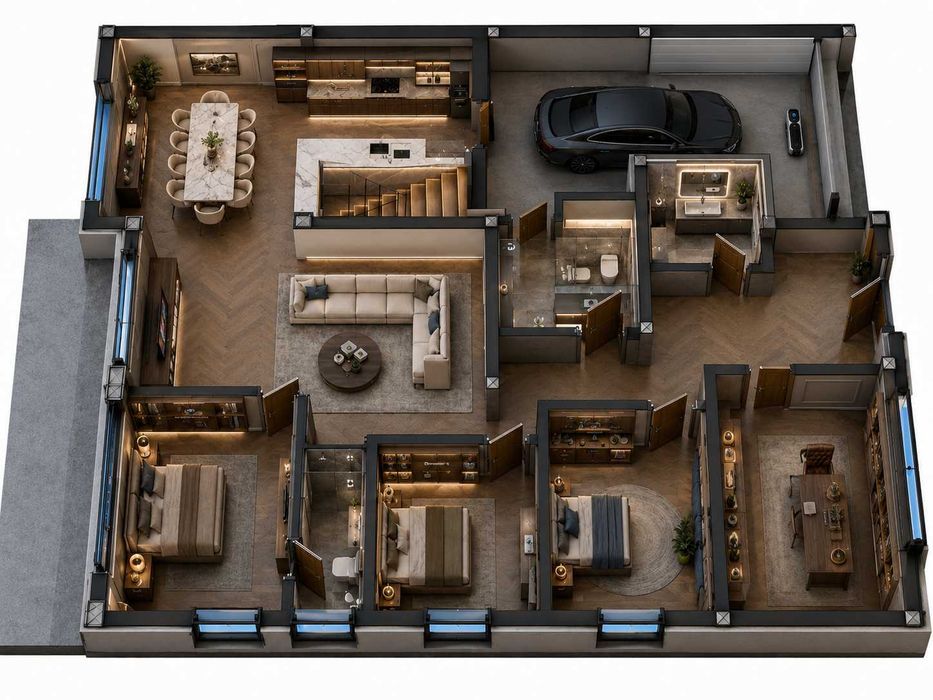 CASA INDIVIDUALA Premium DEMISOL Gaming Room+Parter-aprox. 140 mp utili P-Garaj 25 mp-Demisol 30 mp-9 km de centrul mun. Cluj-Napoca-Comision 0%