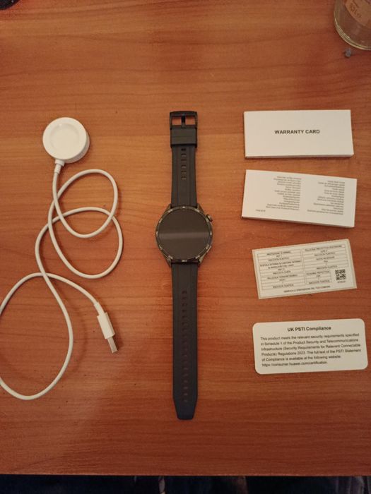 HUAWEI WATCH GT 4, BLACK, Black Fluoroelastomer Strap, 46 MM, PNX-B19