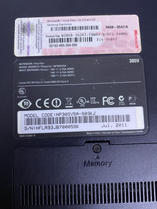 Ноутбук samsung 305v