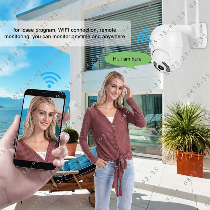 ICSEE Куполна PTZ IP CAMERA 8MP WiFi Външна Водоустойчива камера Wi-Fi
