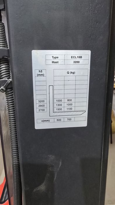 Stivuitor electric Valift 1500 kg, ridicare 3200 mm, 49 ore functionare, intră pe ușă 2 m, deplasare si ridicare full electrice, charger integrat