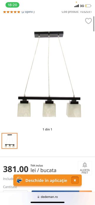 Lustra suspensie kubus