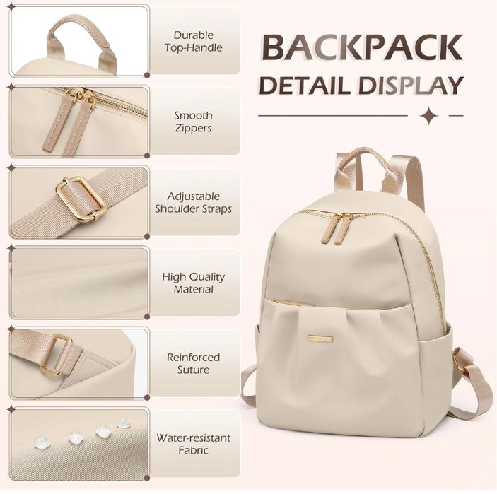 Градска раница Golf Quality в бежово. Нова!