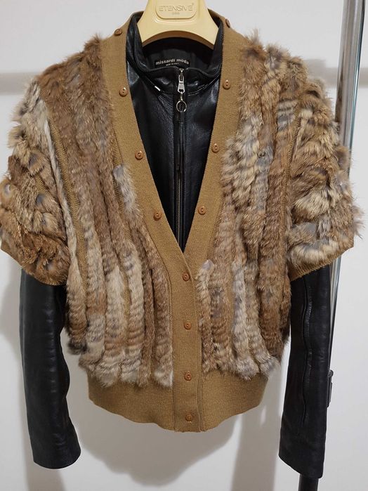 Якета от естествена кожа и пухче.