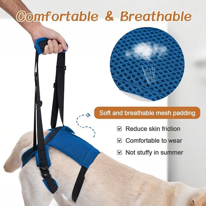 MIGHTYDUTY Колан за повдигане на кучета за задни крака, регулируем, XL