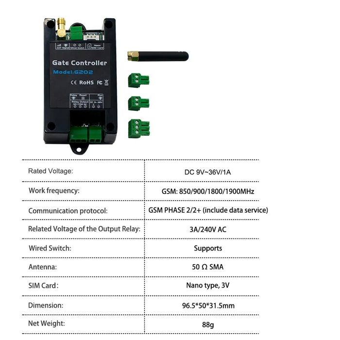 apelator GSM 4G G202 actionare usi aparate la distanta prin apel SMS