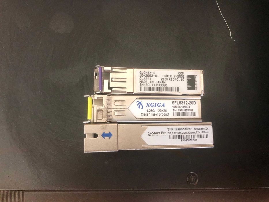 Pachet echipamente rețea: Cisco,Telco, SFP-uri, transmițător optic