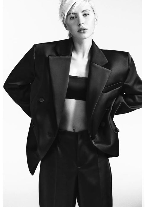 Zara женский пиджак атласный