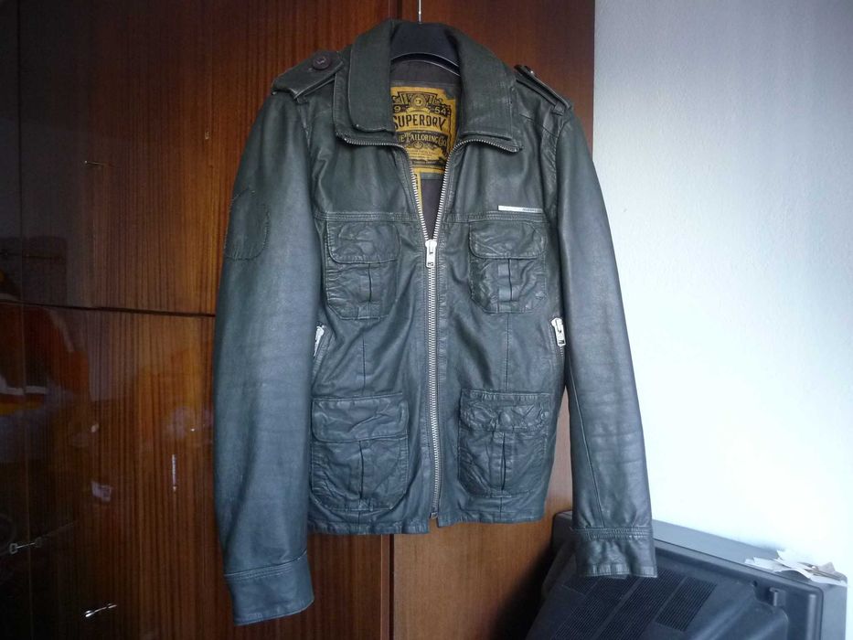 Superdry мъжко кожено яке moto Suzuki мото Супер драй Сузуки Спешно