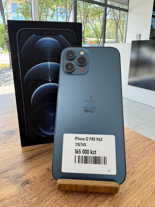 iPhone 12 Pro Max•128GB/76%PacificBlue Айфон 12 Про Макс•128гб/76%Көк