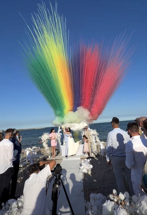 Artificii exterior , artificii de zi , gender reveal , fum greu
