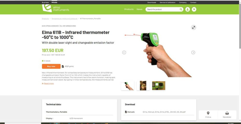 Termometru laser Elma 611