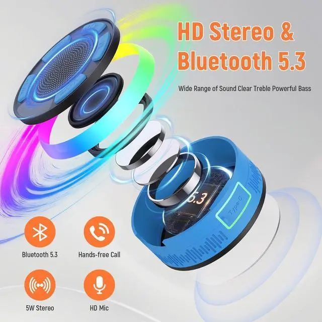 Водоустойчива Bluetooth Колонка IPX7 с FM Радио, Антена, Часовник, Навсякъде с Теб