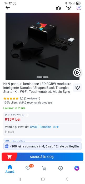 Editie limitata Panou Smart Led 9 nanoleaf nou nanoleaf