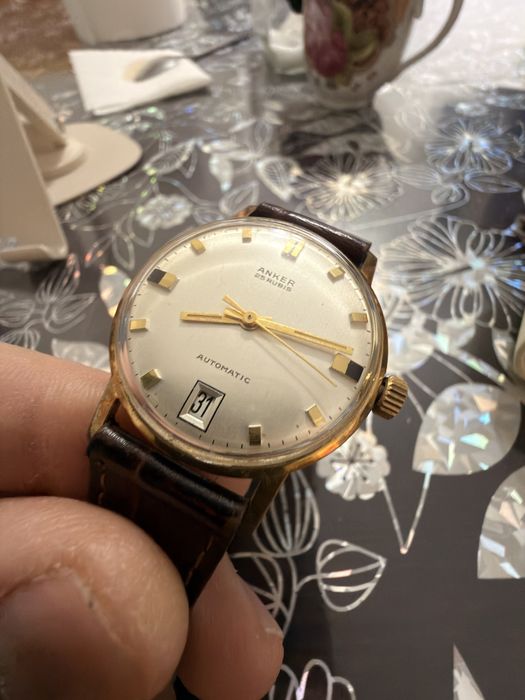 Ceas ANKER Automatic  25 Rubis – vintage, dată, elegant