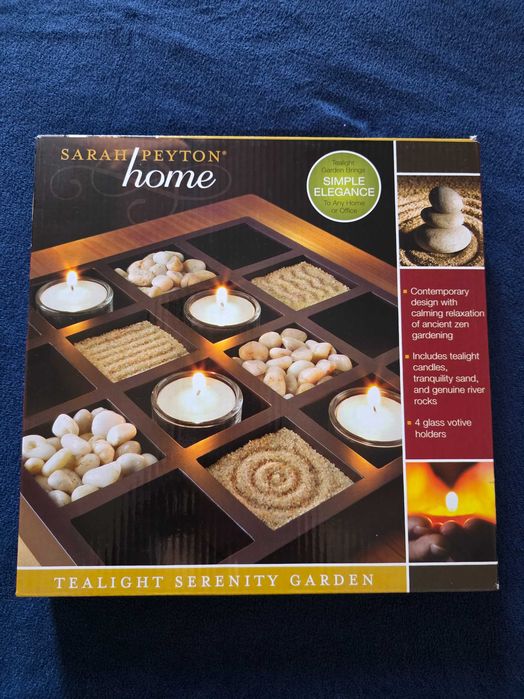 Grădină Zen decorativă Sarah Peyton cu lumânări, nisip și pietre
