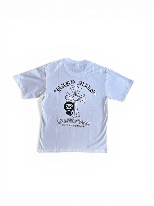 Bape X Chrome hearts tee white