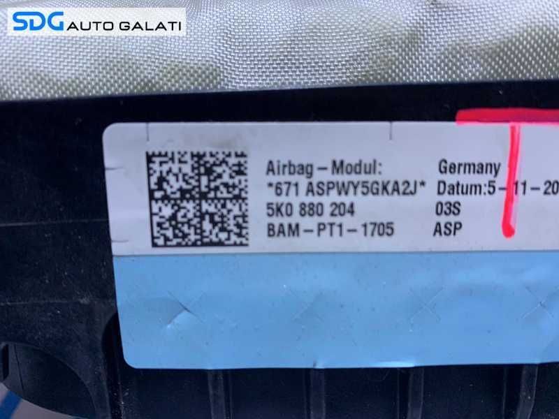 Airbag Pasager  VW Golf 6 2008 - 2014 Cod 5K0880204 [L7433]