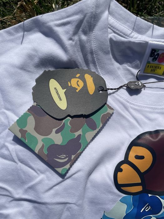 Tricou Bape Albastru cu Alb