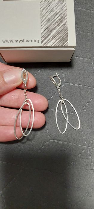 Висящи сребърни обеци на My silver