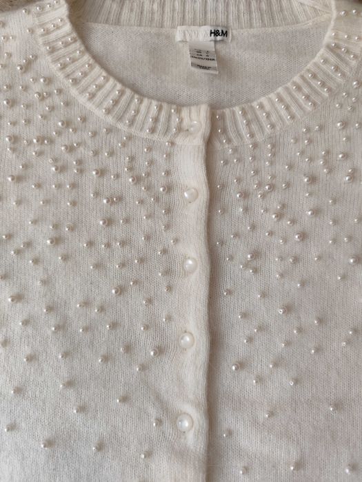 НОВА H&M елегантна , фина, бяла дамска жилетка