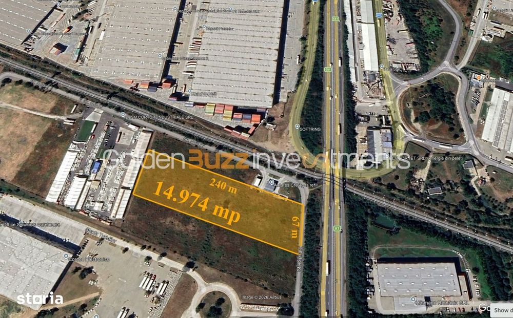 Teren industrial premium – A1 București–Pitești - 1,5 ha