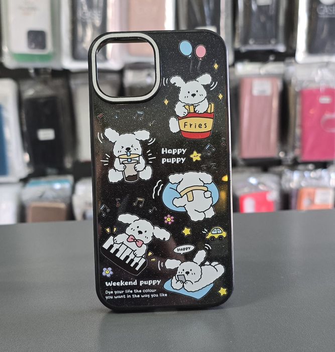 Кейс с картинка за iPhone 14 твърд гръб със силиконова рамка и щампа