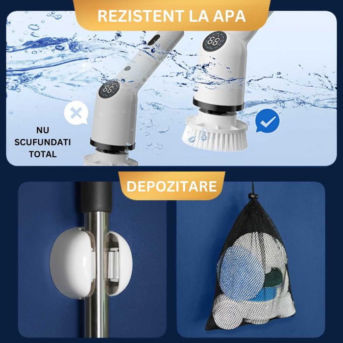 Perie electrica rotativa pentru curatare eficienta, multifunctionala