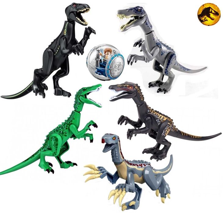 dino13様　7点おまとめ Indoraptor, Baryonyx, Therizinosaurus: Dinozauri mari tip Lego de
