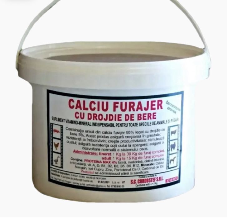 DEPOZIT FURAJE BACĂU – Calciu cu drojdie la galeata, 5kg ^