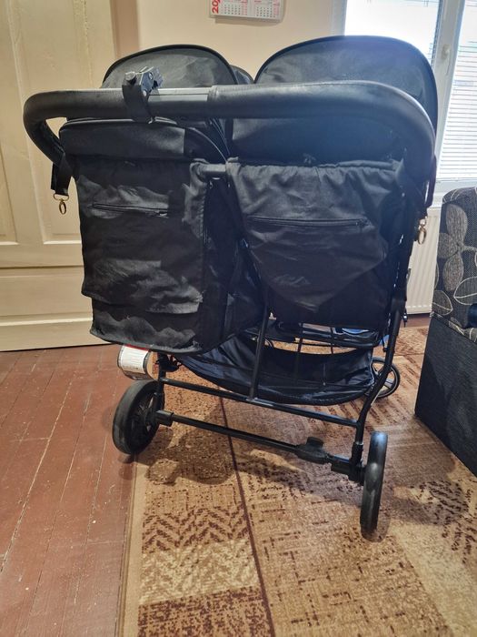 Количка за близнаци Kikka Boo Happy 2 Black 2023