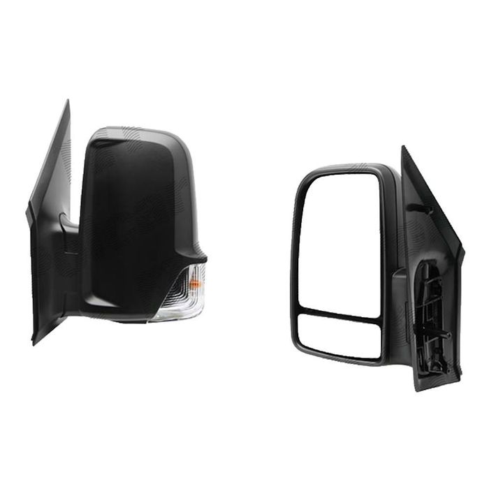Oglinda exterioara Mercedes Sprinter 209-524 07.2006-2017, VW Crafter 12.2005-04.2017, Dreapta, Crom, manuala, Fara incalzire, carcasa neagra, Convex, BestAutoVest 5065522E cu semnalizare, cu cablu lung