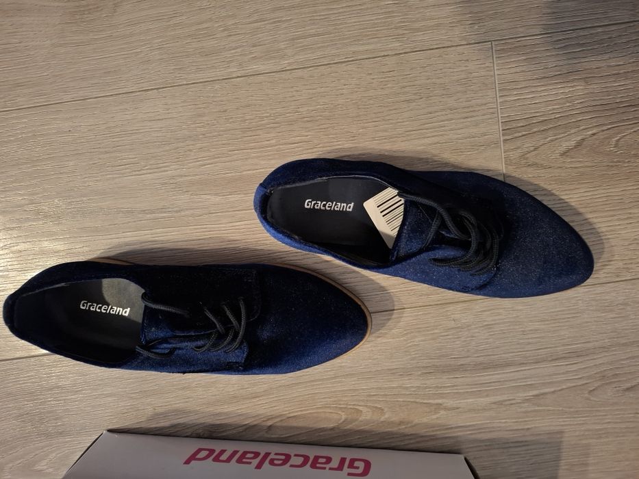 Pantofi Dama Graceland – Catifea Albastru Închis | Mărimea 36