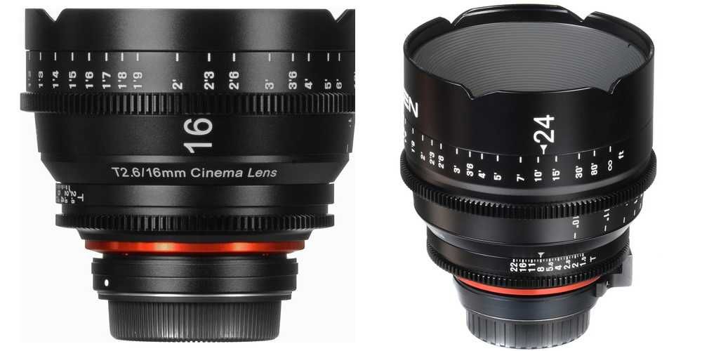 Set 6 Obiective Cine XEEN Rokinon Samyang T1.5 16mm 24mm 35mm 50mm 85mm 135mm Zacuto Follow Focus