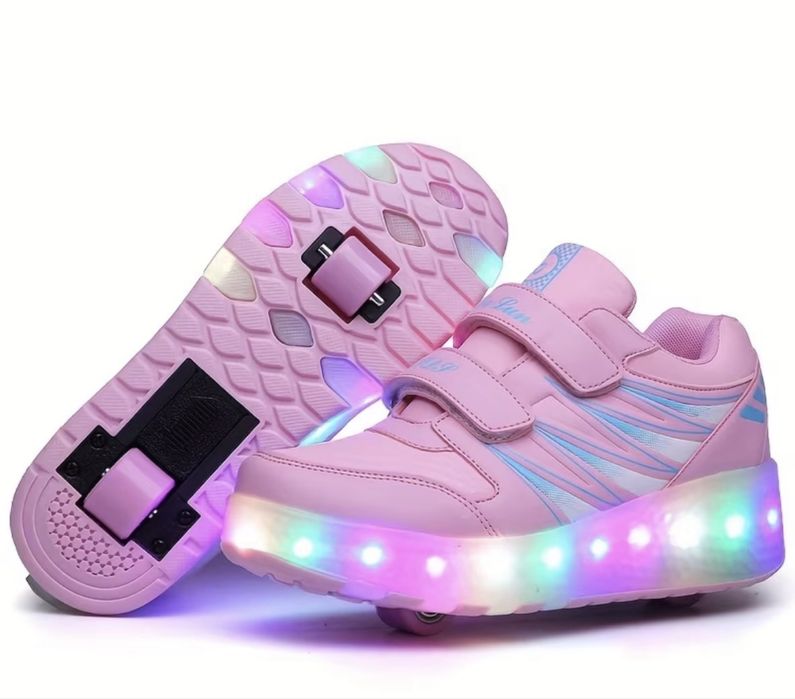 Pantofi cu role in talpa, demontabile, cu buton de activare si lumini