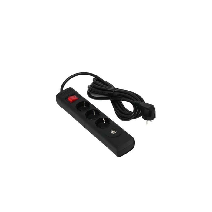 Сетевой фильтр Huntkey / SGA407 / Черный / 3м / 10 А / 3 шт.