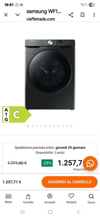 SAMSUNG WF18T8000GV masina de spalat 18 Kg