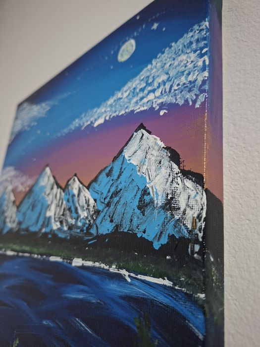 Pictura pe pânză realizată cu vopsea acrilica