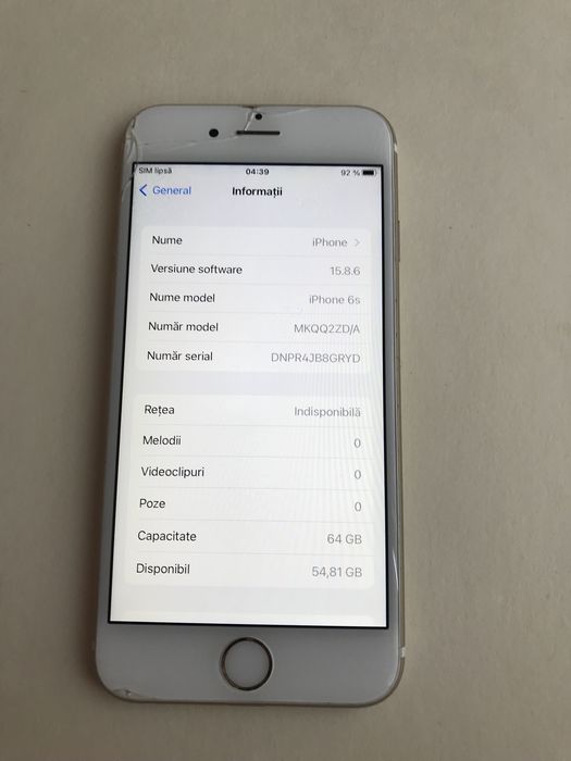 Iphone 6s 64gb. Baterie 100%