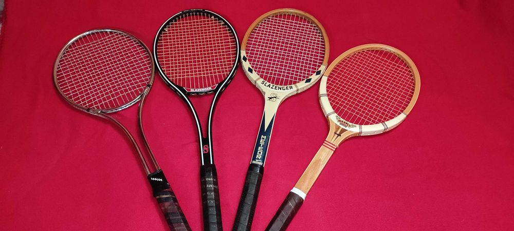6 rachete tenis camp colectie vintage lemn