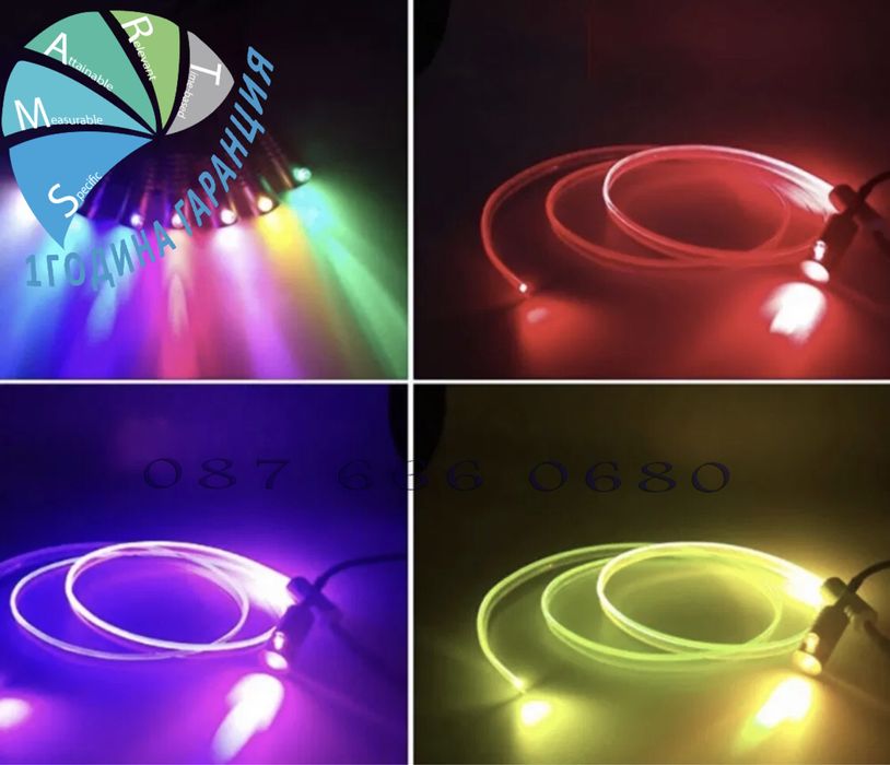 Лед лента интериор LED RGB audi mercedes bmw vw осветление перо влакно