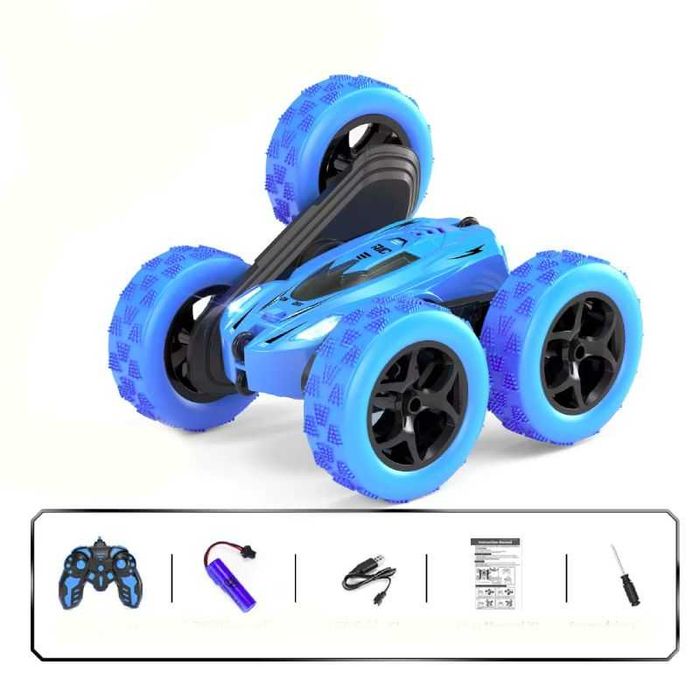 Каскадьорска кола с дистанционно управление AiJH, двустранна, Синя