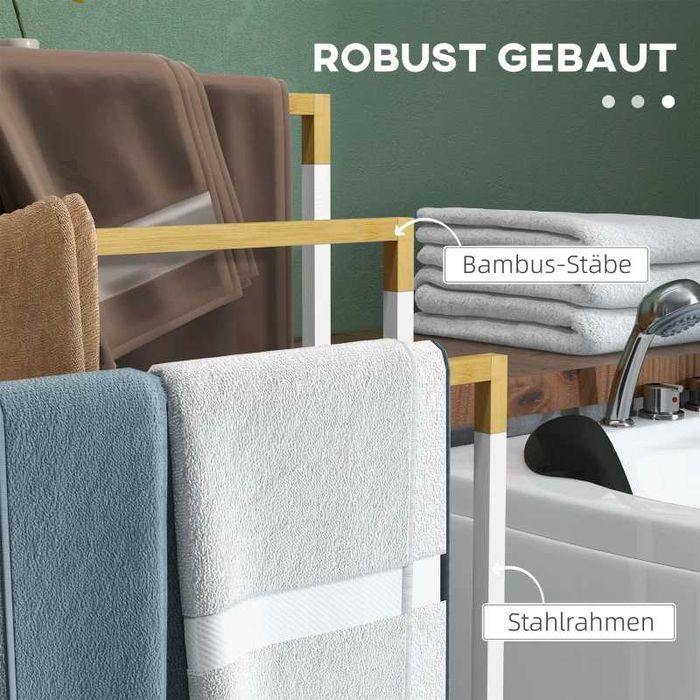 Комплект от 3 държача за кърпи kleankin, индустриален дизайн, бамбук