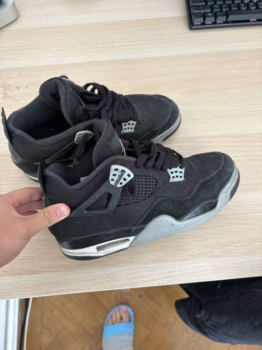 Jordan 4 canvas black